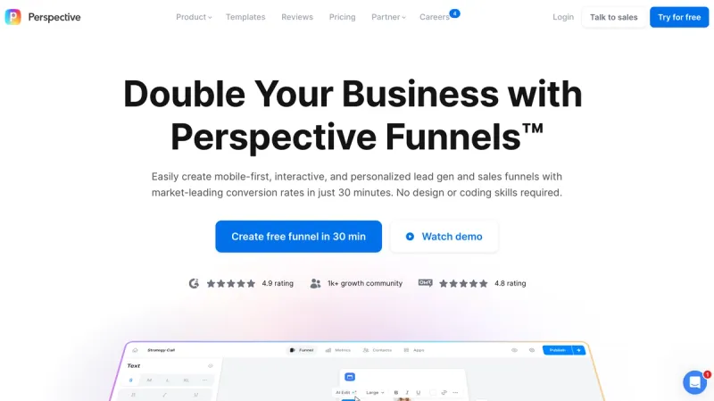 Perspective Funnels interface