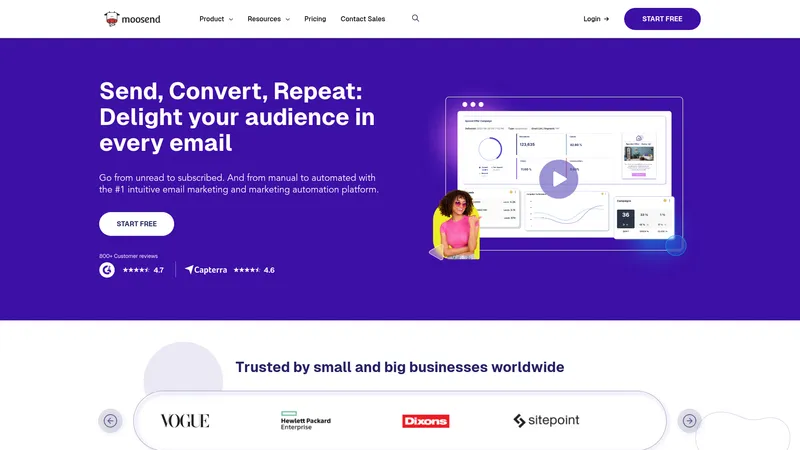 Moosend interface