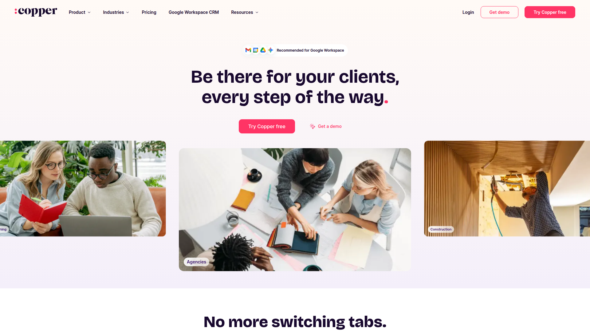 Copper homepage screenshot