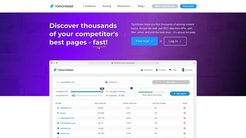 Topicfinder interface