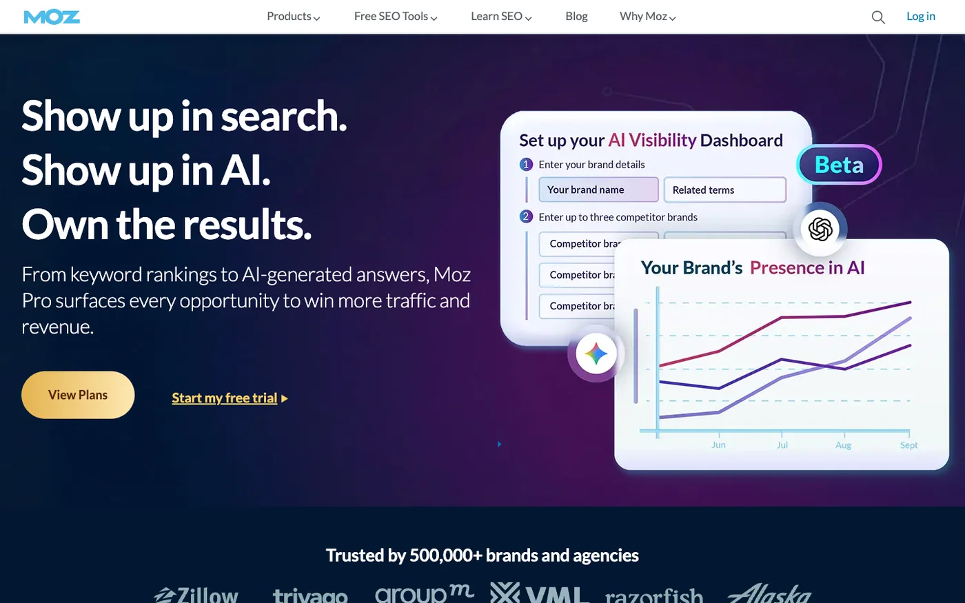 Moz website screenshot