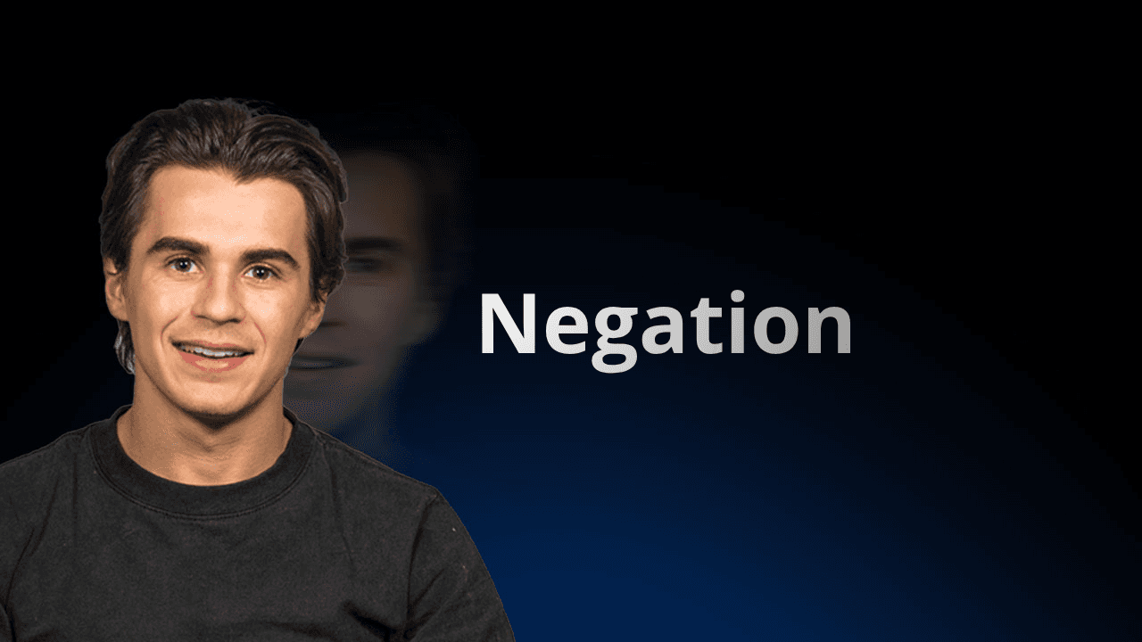 Guru flowexam.com menerangkan dalam bahasa Inggeris tentang penyangkalan berganda dan peraturan penyangkalan dengan contoh untuk persediaan TOEIC®