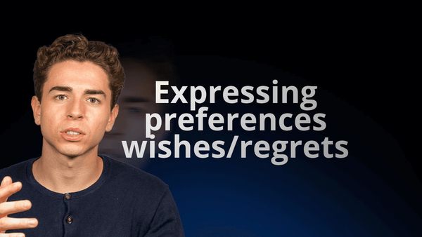 Flowexam.com teacher explaining in English expressing preferences, wishes, and regrets with examples for TOEIC® preparation