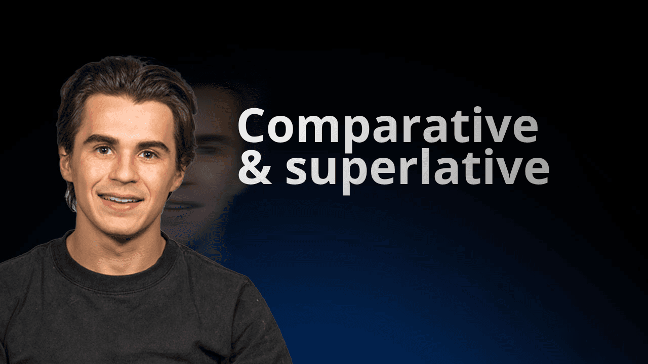 Profesor flowexam.com explicând în limba engleză formele comparative și superlative pentru pregătirea TOEIC®