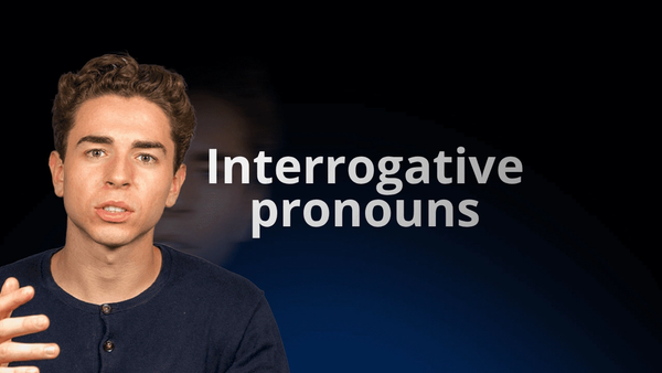 FlowExam.com teacher explains English interrogative pronouns with examples for TOEIC® preparation