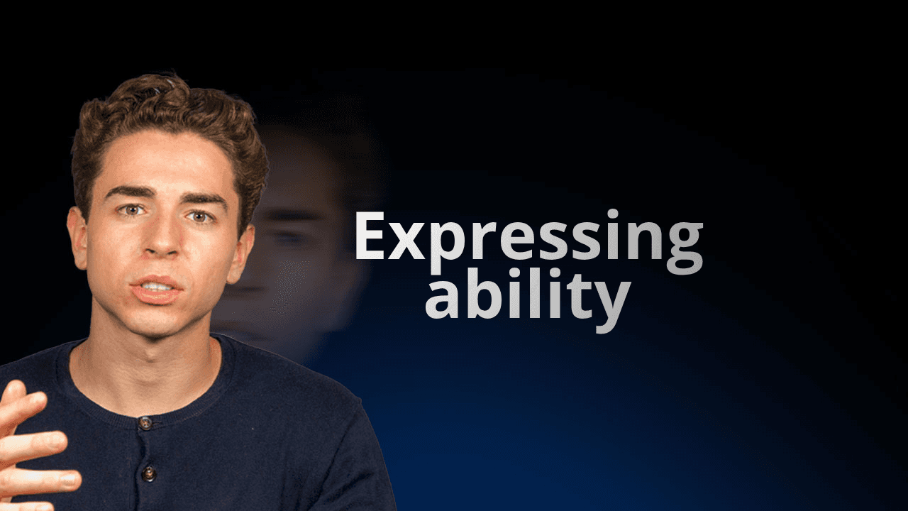 flowexam.com শিক্ষক ইংরেজিতে 'can', 'could', 'be able to' ব্যবহার করে দক্ষতা প্রকাশ করার উদাহরণ দিচ্ছেন, যা TOEIC® প্রস্তুতির জন্য সহায়ক।