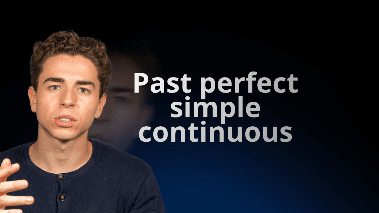 Nauczyciel flowexam.com wyjaśniający po angielsku Past Perfect Simple kontra Past Perfect Continuous z przykładami osi czasu dla przygotowania do TOEIC®