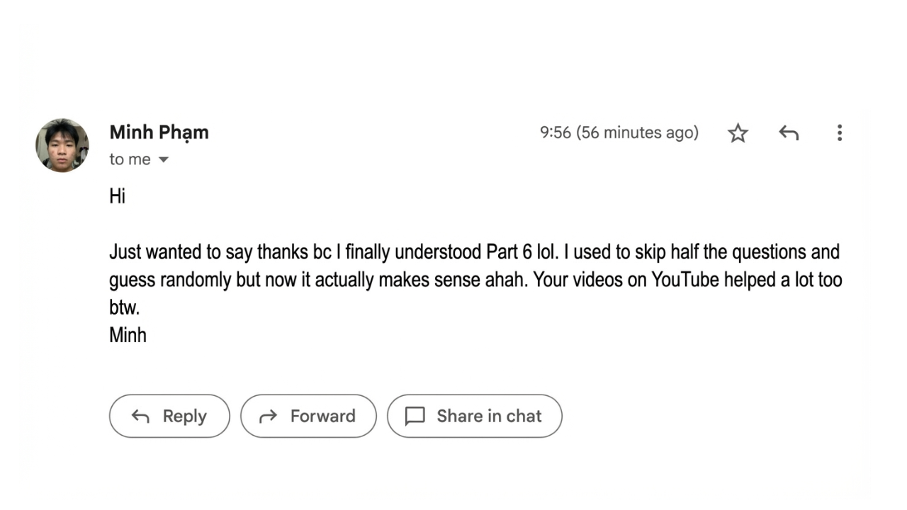 A student testimonial explaining how flowexam.com helped her improve her TOEIC score, detailing her method, her results, and her level of satisfaction after using the platform.