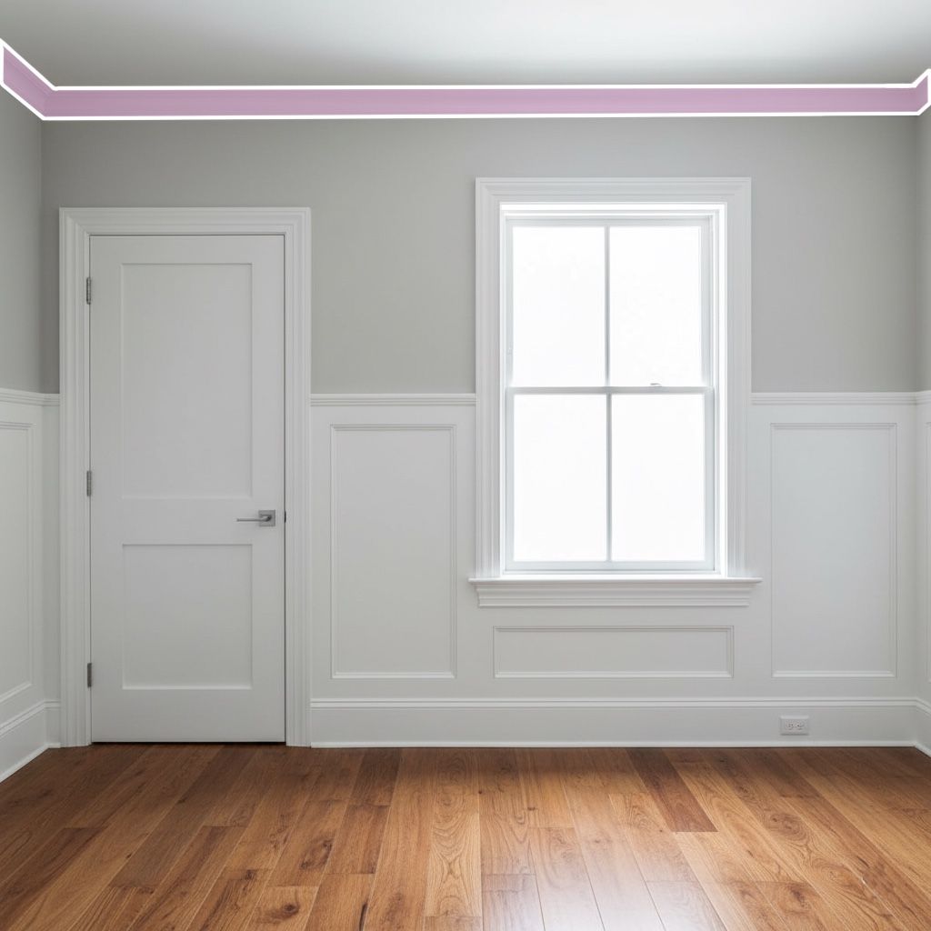 Freshly painted crown molding