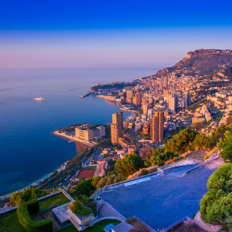 Sunset or sunrise in Monte Carlo, Monaco
