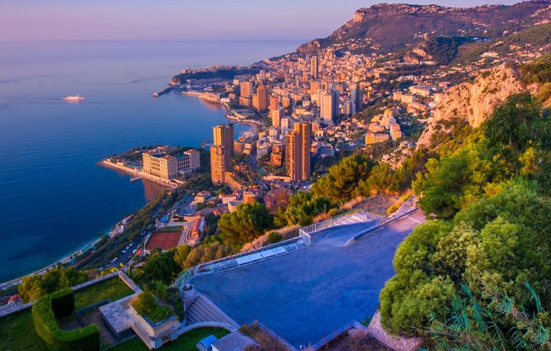 Sunset or sunrise in Monte Carlo