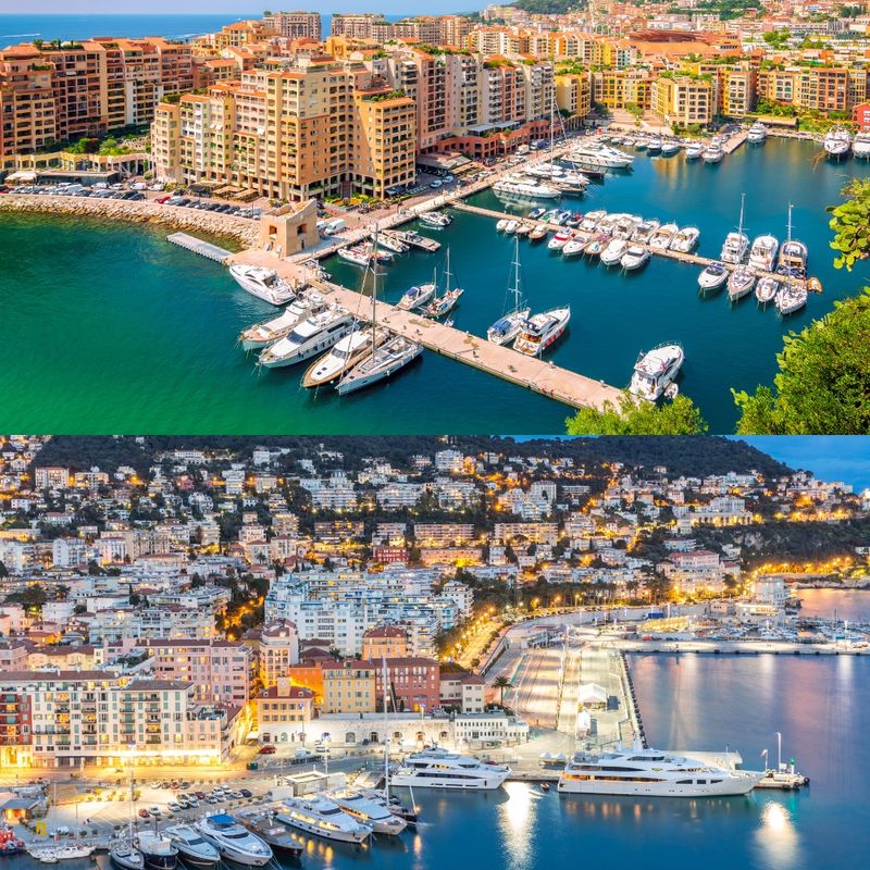 Monaco & Nice, side by side
