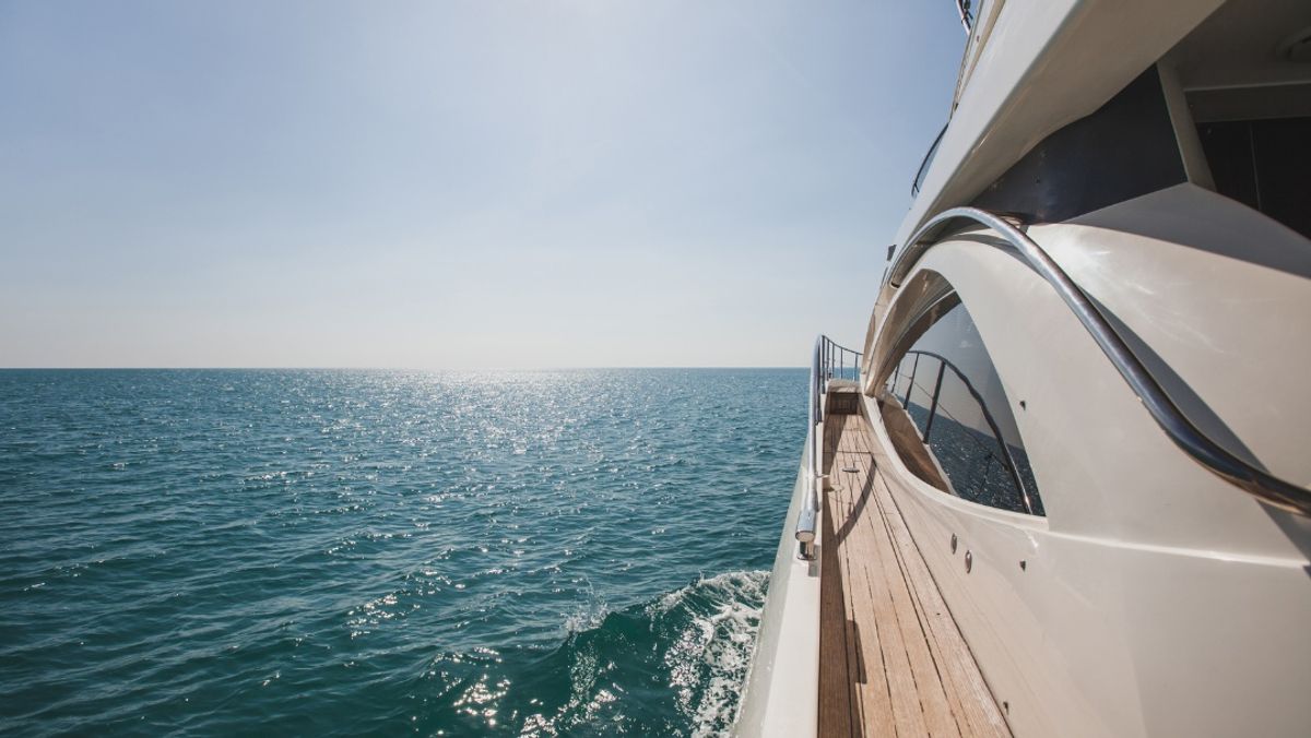 luxurious yacht motorboat in the sea