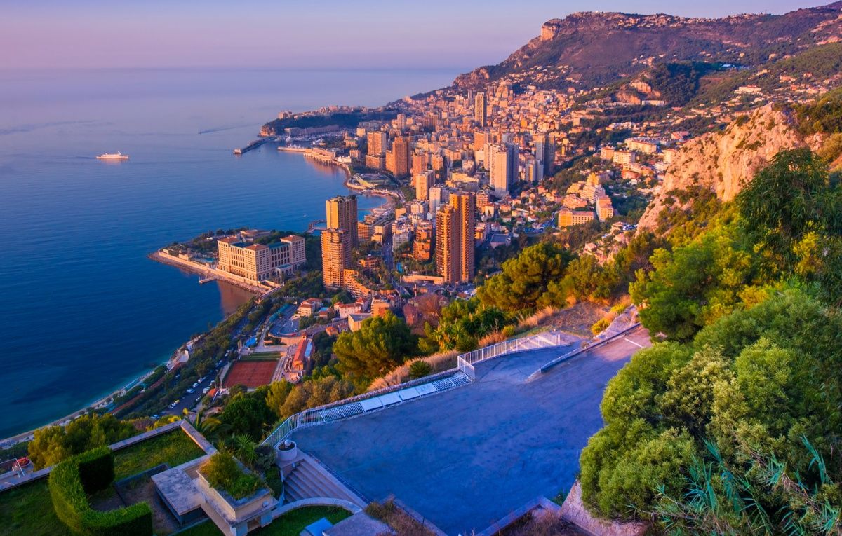 Sunset or sunrise in Monte Carlo, Monaco