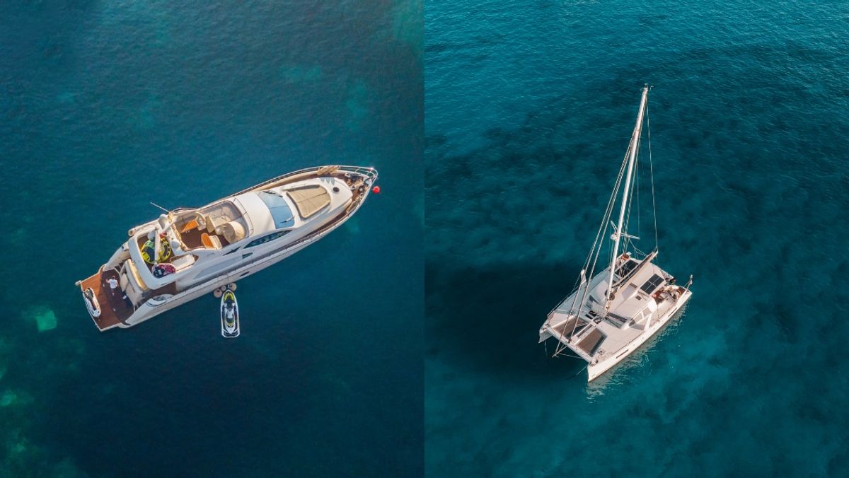 Motor Yacht & Catamaran, side by side