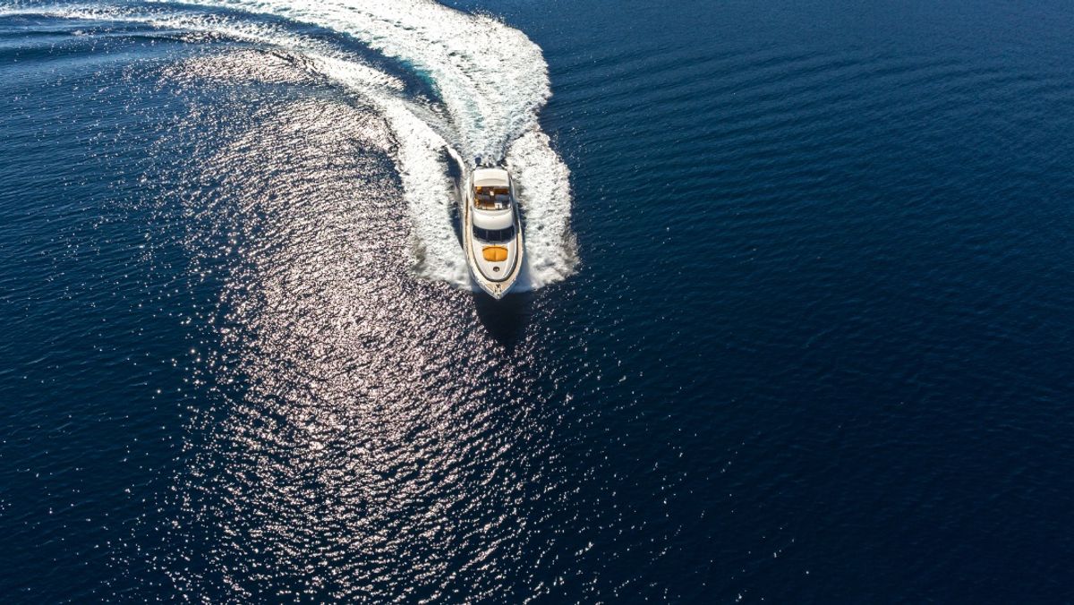 Aerial view of Luxury yacht