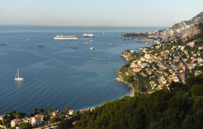 Monaco and Roquebrune-Cap-Martin, Cote D'Azur of French Riviera.