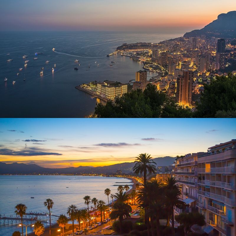 Monaco & Cannes, side by side