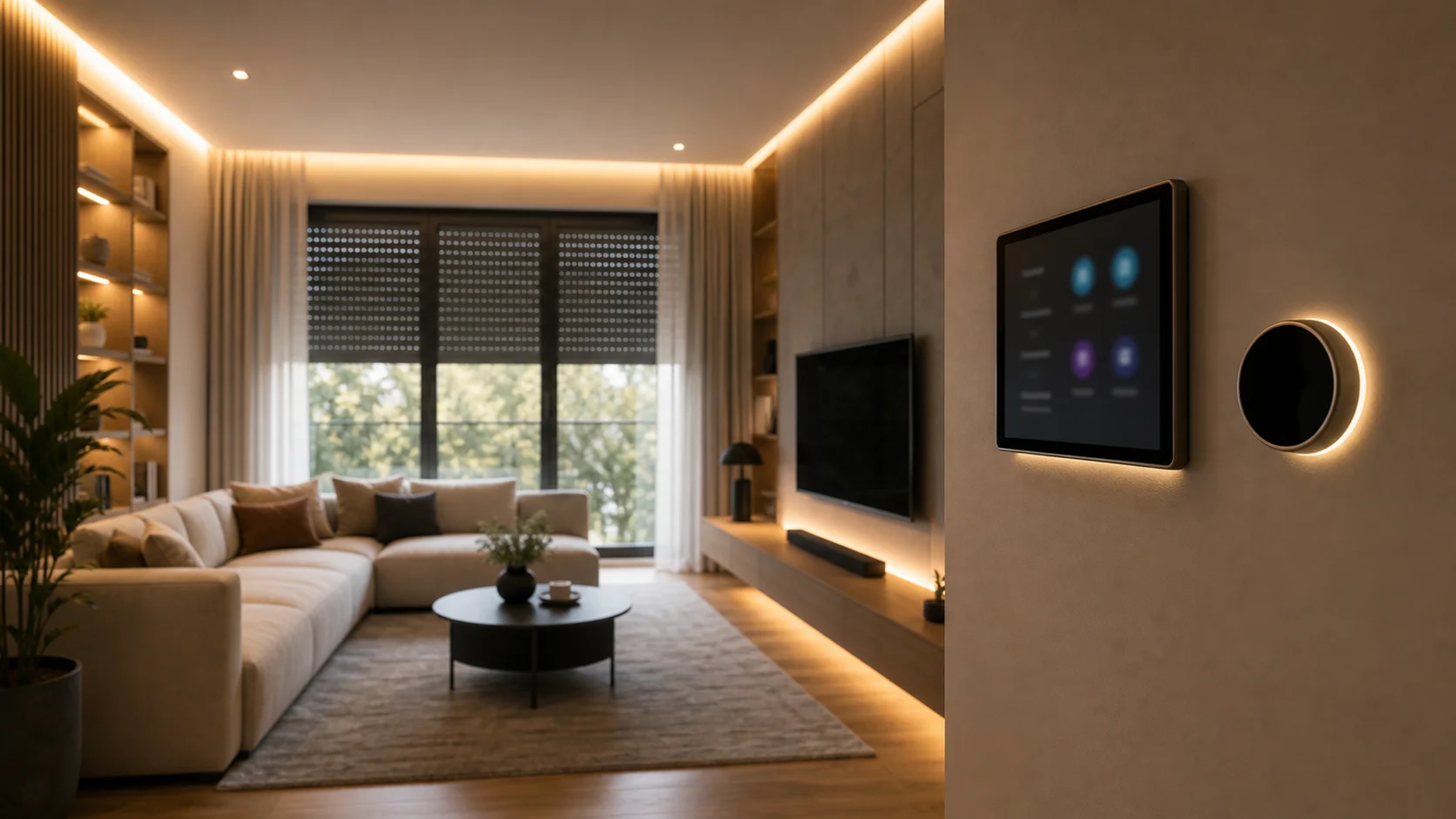 Moderni pametni stan s integriranim smart home sustavom - centralno upravljanje rasvjetom, roletama i grijanjem