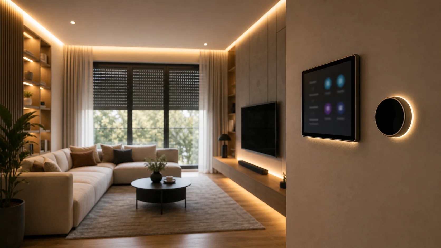 Moderni pametni stan s integriranim smart home sustavom - centralno upravljanje rasvjetom, roletama i grijanjem