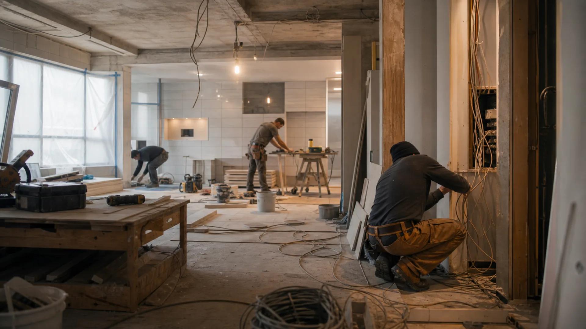 Više izvođača radi istovremeno na renovaciji stana