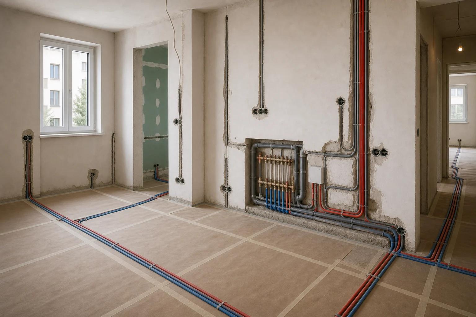 Radovi u stanu tijekom pripreme instalacija