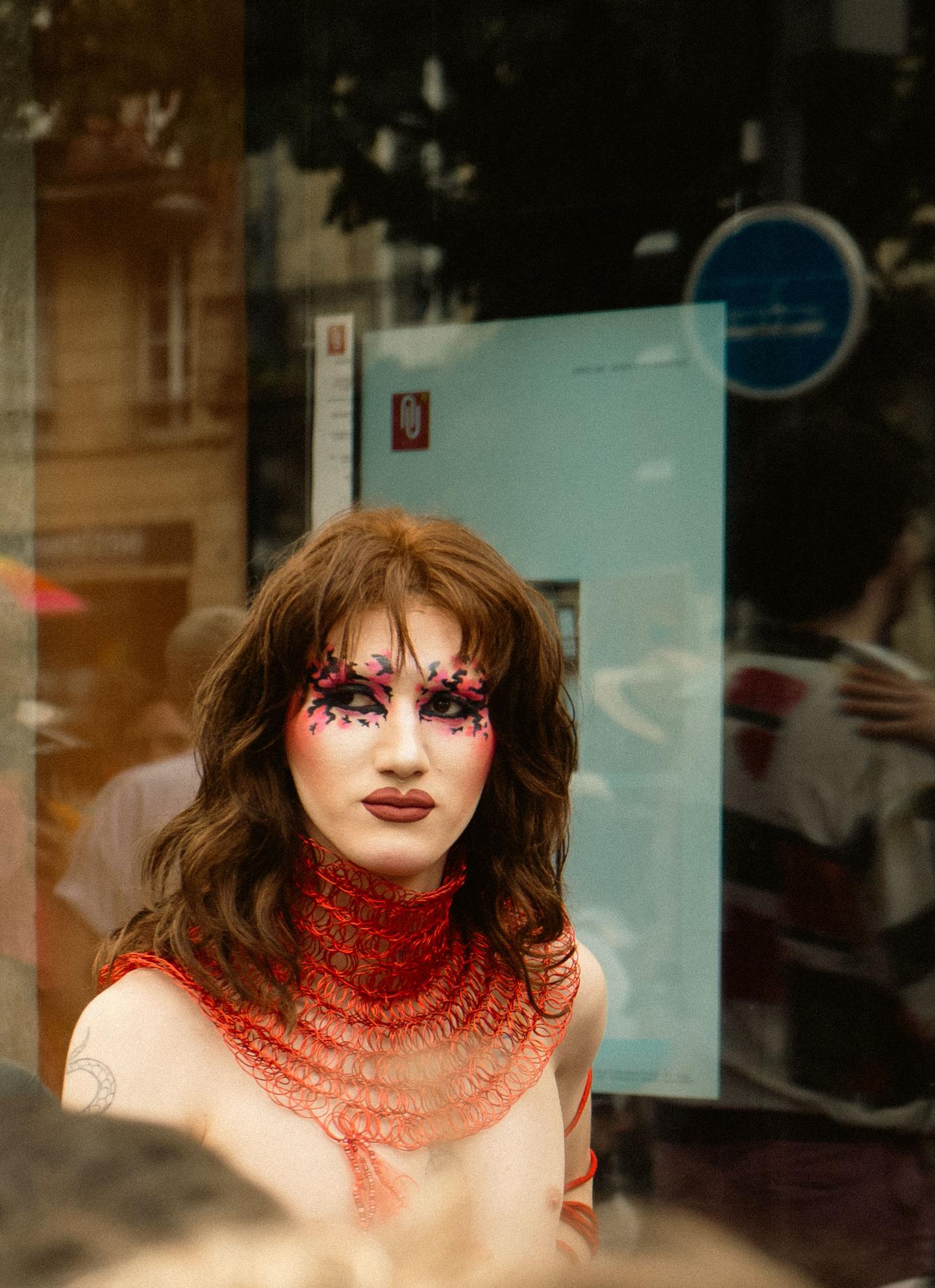 A drag queen on the city streets