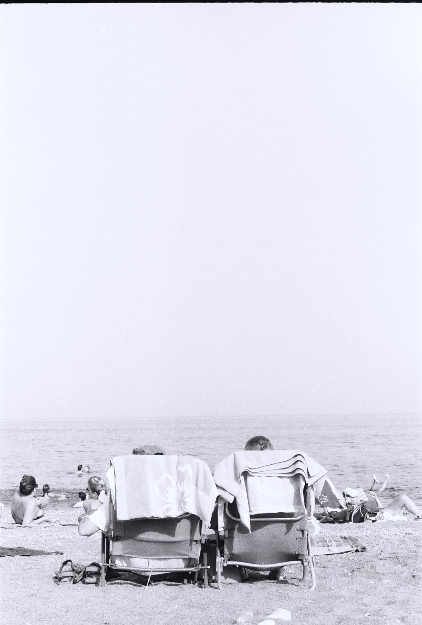Looking at the sea from the Sicilian beach