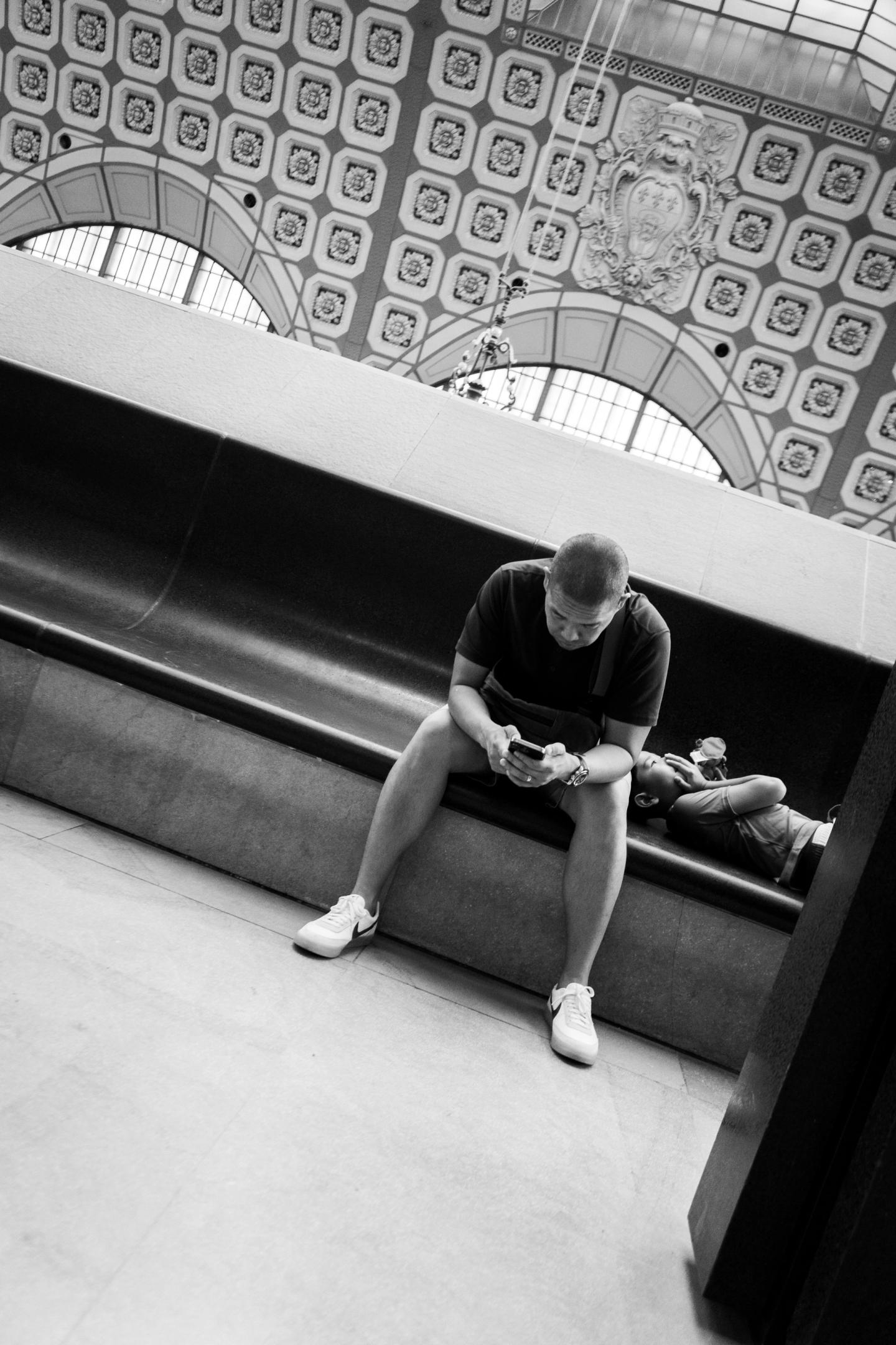 A dad on his phone