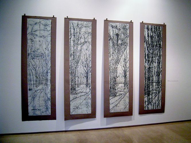 Ansicht aus der Ausstellung Matthias Mansen. Woodcuts