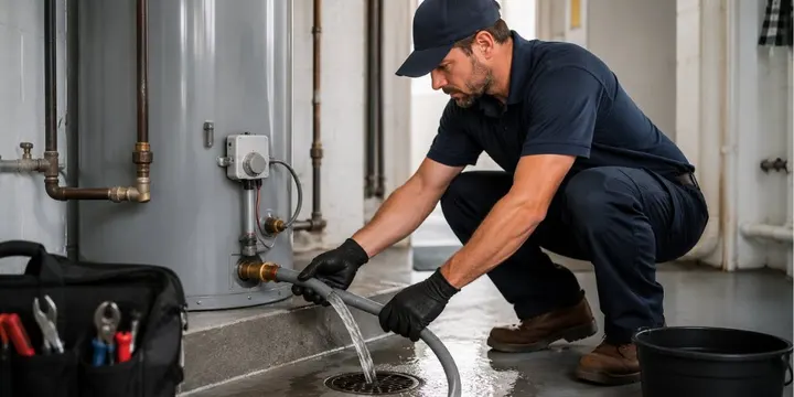 plumbing maintenance - Flush and Inspect Water Heater