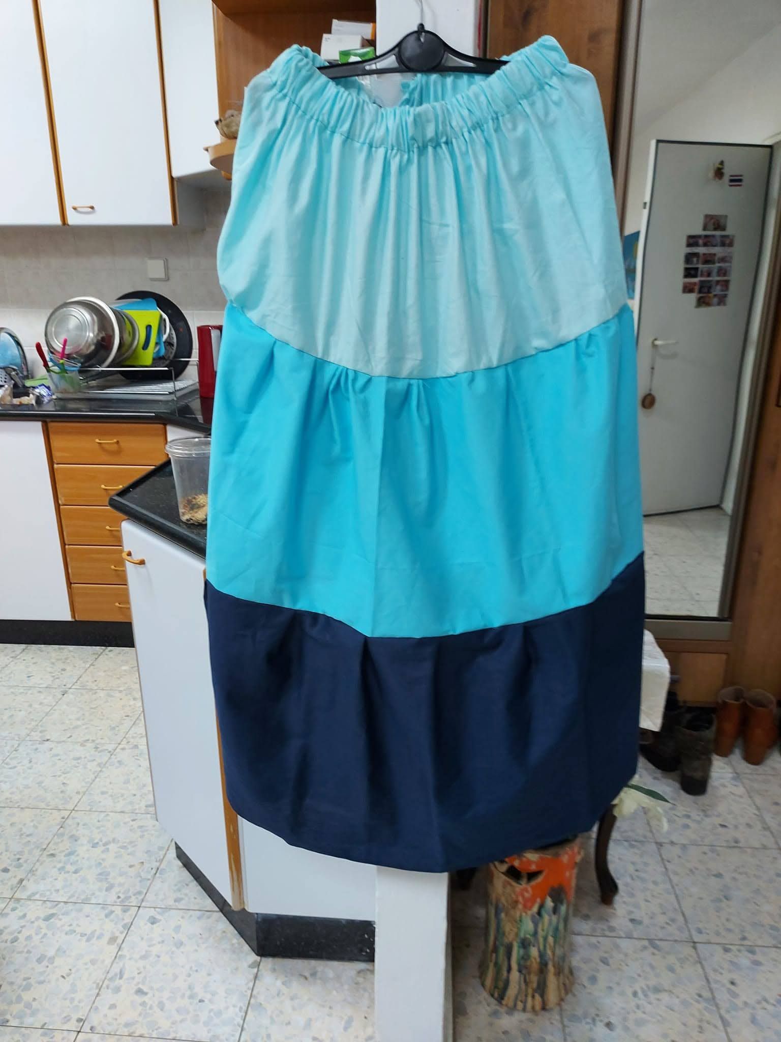 Machine sewn Mirabel's skirt before adding the embroidery