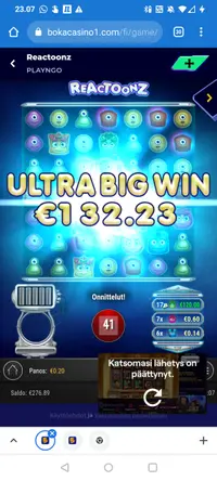 Boka Casino Reactoonz iso voitto