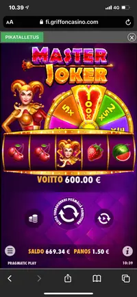 Griffon Casino Master Joker player big win