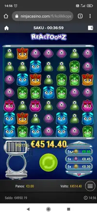 Ninja Casino Reactoonz player big win