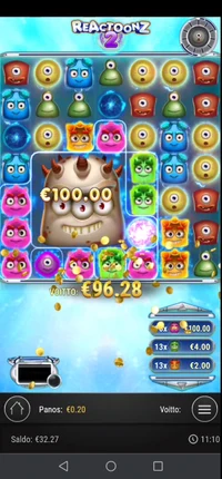Nordicbet Reactoonz 2 player big win Player wins massive 981.4x win on the Unknown game Reactoonz 2 . A small 0.2€ bet paid out a total of 196.28€ at Nordicbet.