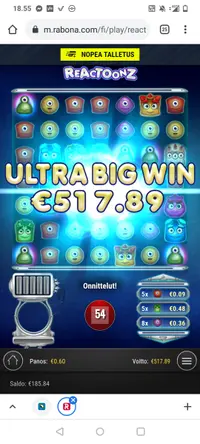 Rabona Reactoonz player big win