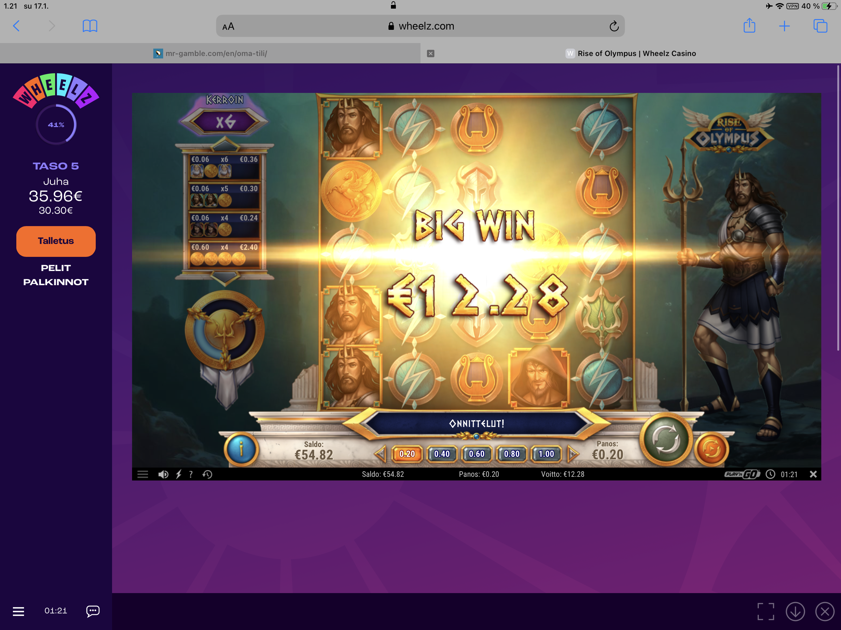 Wheelz Casino undefined player big win