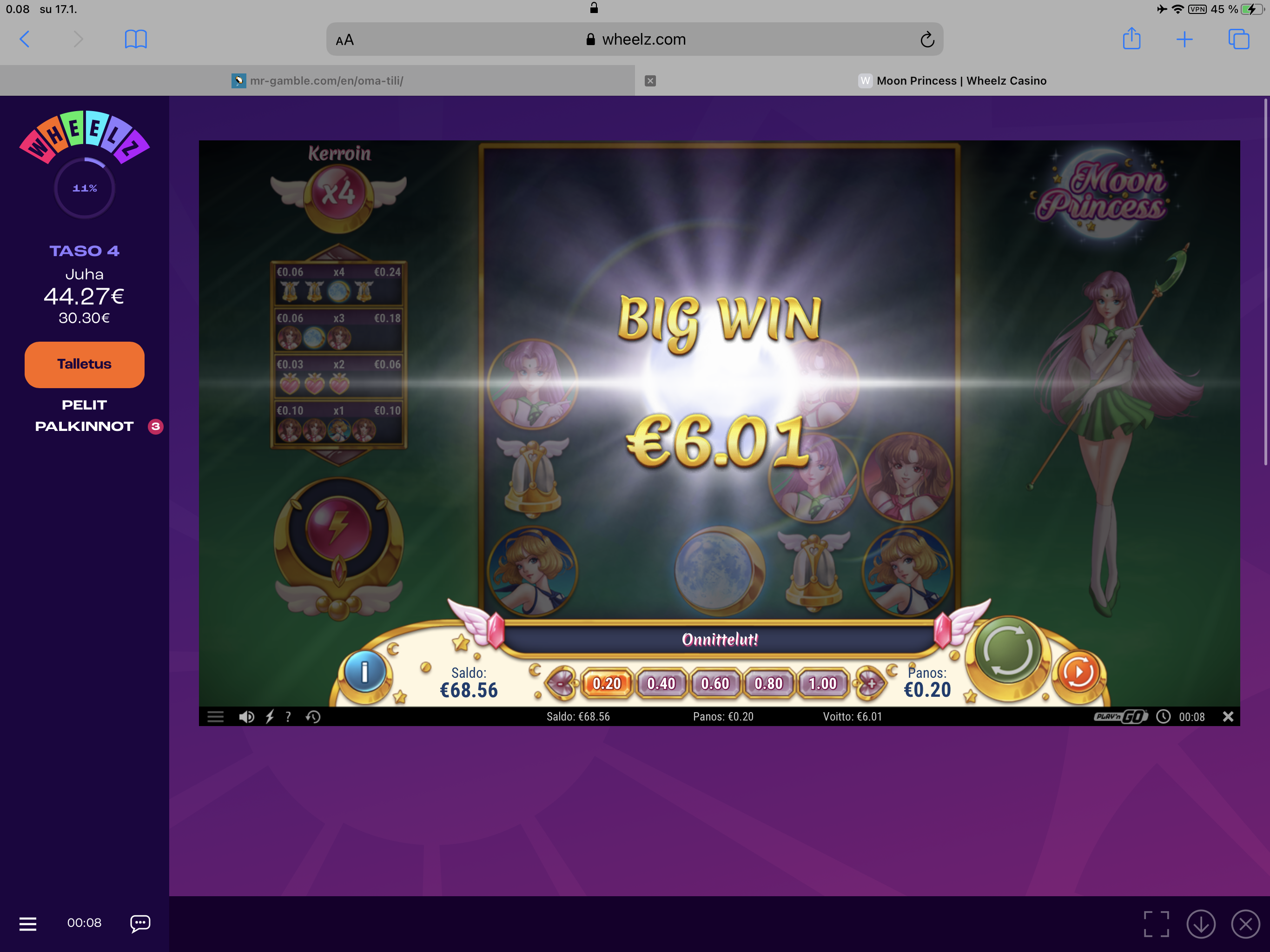 Wheelz Casino undefined player big win