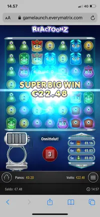 Spela Reactoonz player big win