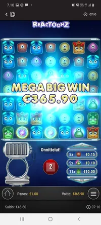 Play'N GO Reactoonz player big win