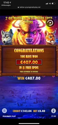 Unikrn Casino buffalo king player big win