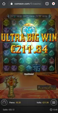 ComeOn Hammerfall player big win