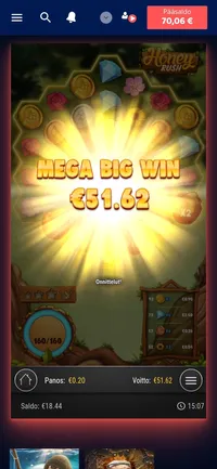 Casinobud Honey Rush player big win