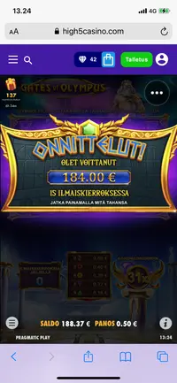High5 Casino Gates of olympus player big win