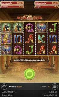 Nopeampi Book of Dead player big win