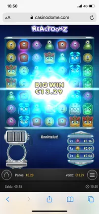 Casino Dome Reactoonz player big win