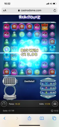 Casino Dome Reactoonz player big win