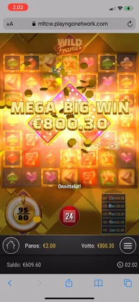 Unibet Wild frames player big win