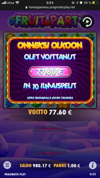 Amaya Fruit Party player big win